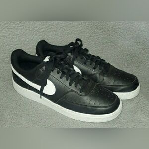 Nike Court Vision Low Next sneakers in black and white US 12